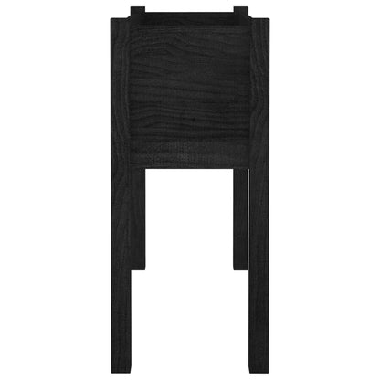MBDRKVGF Large Garden Planter Box, 27.6-inch Square Wooden Flower Pot for Outdoor Patio, Balcony and Backyard, Matte Black Solid Pinewood Decorative Raised Bed