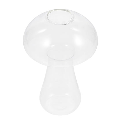 Kichvoe Glass Mushroom Vase Small 12x8cm Decorative Flower Planter Hydroponic Glass Terrarium for Home and Desktop Plant Arrangement