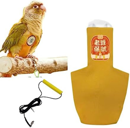 MANON ROSA Bird Diapers Leash Set Washable Reusable Handmade Flight Suit Waterproof Inner Layer - Protective Parrot Nappy Clothes Parakeets Macaws Budgies Canaries (Yellow3,Caique)