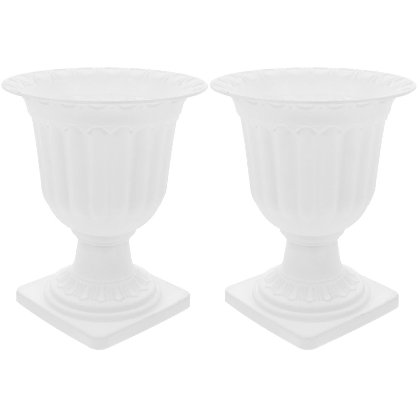 GANAZONO Roman Style Plastic Flower Pots 2-Pack 11.02X5.51X6.69In Compact Succulent Planters for Indoor Outdoor Garden Porch Decoration