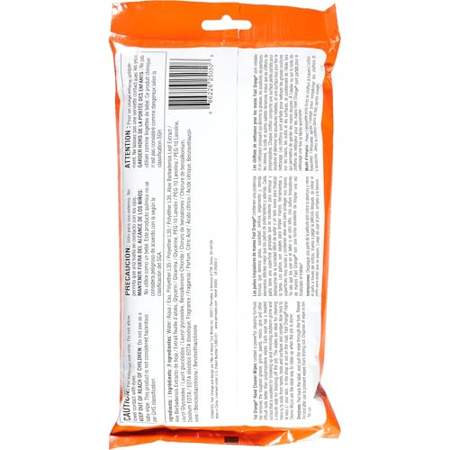Fast Orange 25050 Hand Cleaner Wipes, Mechanic Wipes For Auto Shop, Heavy Duty Wipes, Removes Grease, Oil, Exhaust Fumes From Hands And Skin, 25 Count