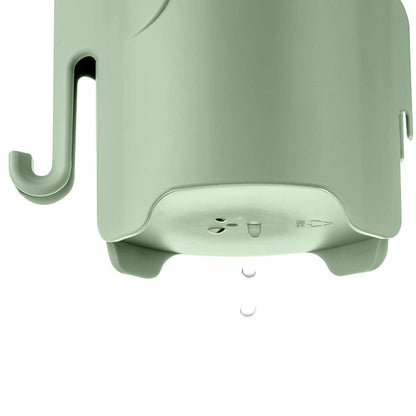 RyanLemon Elephant Toothbrush Holder for Kids,Cute Toddler Toothbrush Holder, Suction Cup Electric Toothbrush and Toothpaste Holder for Toddler with 3 Slots and a Hook for Hanging Bath Ball, Green