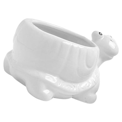 Gogogmee Ceramic Succulent Pot Turtle Design Small Decorative Flower Holder for Indoor Office Decor White Cute Tortoise Planter for Garden Patio