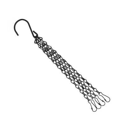Andy's Orchids 4 Strand Metal Hanging Baskets Chain with Hooks, 4PCS 16inch Flower Plant Pot Chain, Indoor Outdoor Replacement Plant Hangers for Bird Feeders, Planters, Lanterns and Ornaments, Black