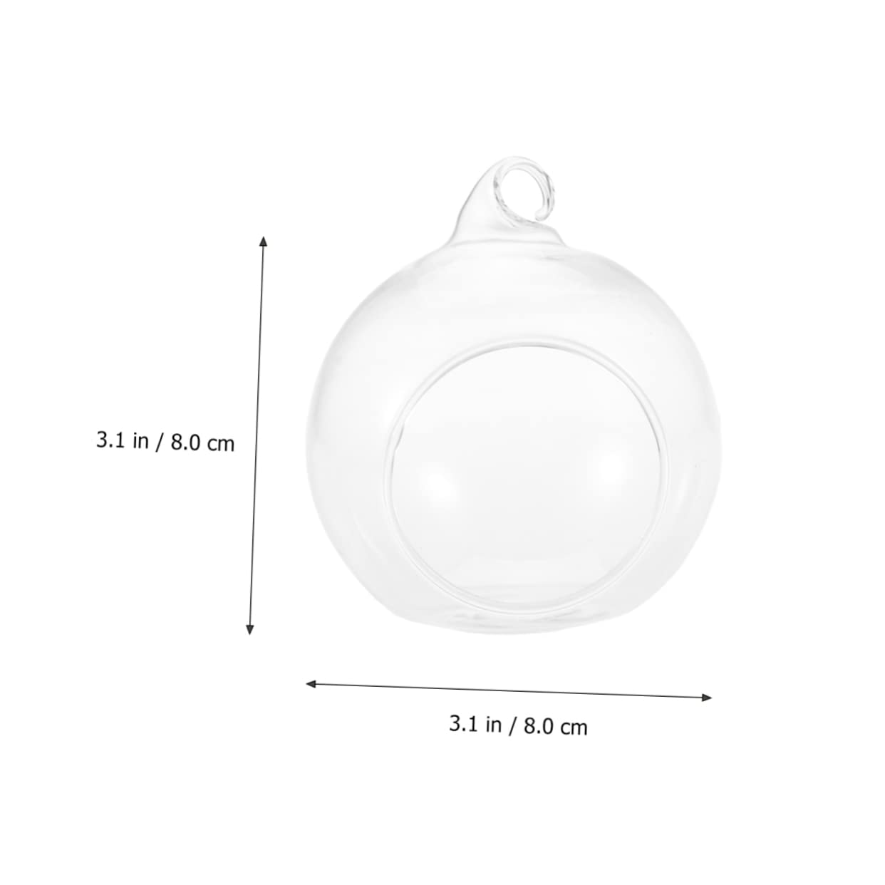 Cabilock 6pcs Clear Hanging Glass Vases Flat Base Design for Succulents and Plants for Terrarium Displays and Wedding Decor Lightweight Borosilicate Glass