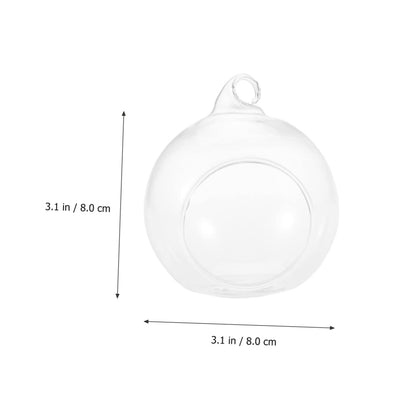 Cabilock 6pcs Clear Hanging Glass Vases Flat Base Design for Succulents and Plants for Terrarium Displays and Wedding Decor Lightweight Borosilicate Glass