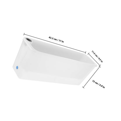 BESTonZON Rectangular Herb Planter Box with Water Reservoir for Balcony and Windowsill, Plastic Window Planter for Indoor and Outdoor Gardening, Narrow Long Trough Container,