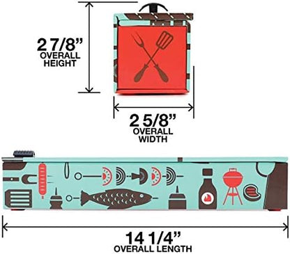 ChicWrap BBQ Tools Refillable Foil Dispenser - One 12"x 30' Roll of Professional Grade Aluminum Foil - Reusable Dispenser w/Slide Cutter - Kosher Certified - Reduces Waste & Saves Money
