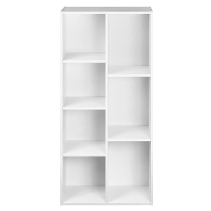 Amazon Basics 7 Cube Organizer Bookcase, Storage Shelf for Home and Office, Display Storage Organizer, Sturdy with Easy Assembly, 9.25"D x 19.49"W x 41.73"H, White