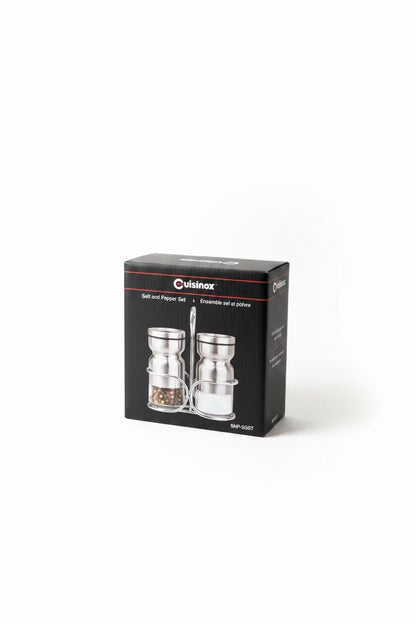 Cuisinox Stainless Steel Salt & Pepper Shakers Set, with Caddy, 4" each