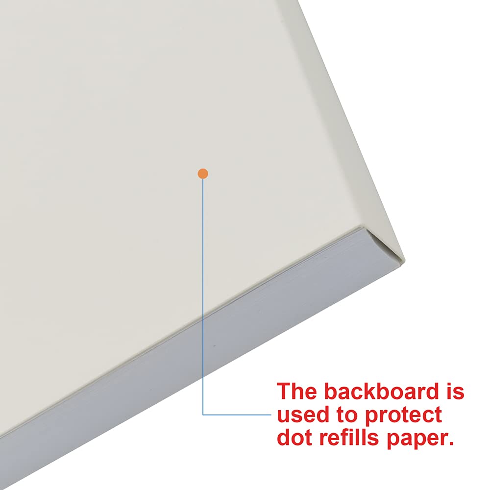 Letter Size Unpunched Dotted Refill Paper, Loose Leaf Filler Paper for Ring Binder/Disc Notebook Planner Inserts, 100gsm Dot Grid White Paper, 100Sheets/200Pages, 8.5'' x 11''