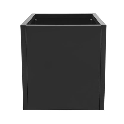 CNCEST Modern Square Steel Planter Box Heavy Duty Galvanized Metal Raised Garden Bed Cube Planter Large Easy Assembly Weather Resistant Indoor Outdoor Patio Balcony Decor (Black, 17inch)