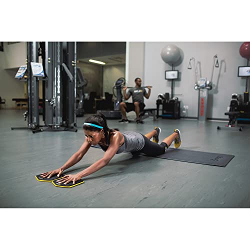 SKLZ Slidez Dual-Sided Exercise Glider Discs for Core Stability Exercises for Hands & Feet, Standard Use,Yellow