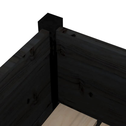 FMPGJLYH Large Outdoor Garden Planter Box, 27.6 Inch Square Wood Flower Pot for Patio, Balcony, Backyard, Matte Black Finish