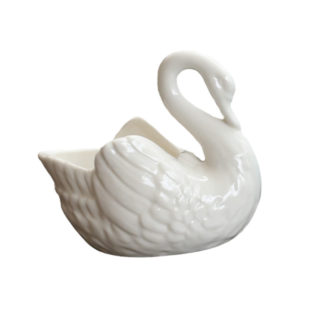 BCOATH White Swan Succulent Planter Pot - Household Plant Container - Decorative Succulents Pot Planter - Outdoor Decor - Animal Statue Ceramics Candle Holder - No Holes