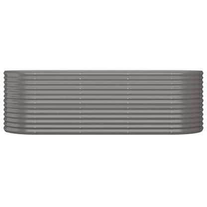 SKM Garden Raised Bed Grey Powder-Coated Steel Large Durable,Grey (Weight 30.73KG)