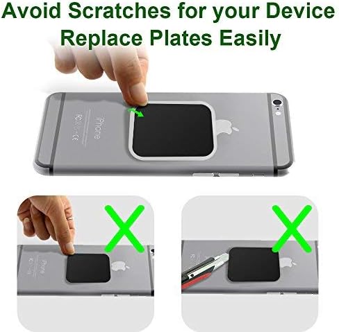 Mount Metal Plate（12Pack） for Magnetic Car Mount Phone Holder with Full Adhesive for Phone Magnet, 12X Rectangular (Black)