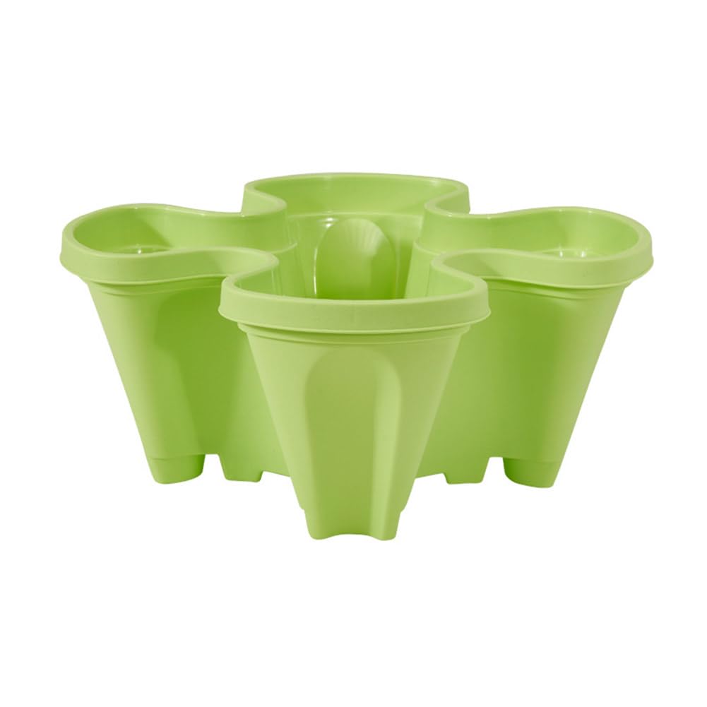 MTICYL Vertical Planter 5 Tiered,Stackable Planters for Strawberry Herb Flower and Vegetable Stacking Garden Tower Gardening Pots with Removable Wheels and Bottom Indoor Outdoor