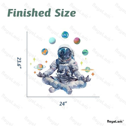 Yoga Astronaut and Planet Star Wall Decals Nursery Preschool Large Wall Stickers for Kid Baby Boy Removable Peel and Stick Waterproof Wall Art Decor Stickers for Living Room Bedroom Playroom