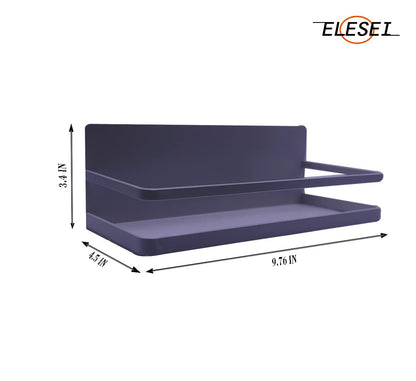 ELESEI Magnetic Spice Rack Refrigerator Side Magnetic Spice Rack Kitchen Magnetic Shelf Magnetic Fridge Shelf Perfect Space Saver for Kitchen/Apartment 2 Pack (Black)