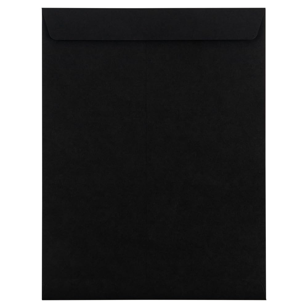 LUXPaper 10 x 13 Open End Envelopes | Peel & Press | Midnight Black | 80lb. Text | 50 Qty