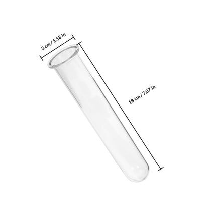 HOOTNEE 4pcs Glass Hydroponic Test Tube Vases 2.5x3x18cm Desktop Terrarium Plant Propagation Holders Floral Water Planter Tubes for Home Décor and Office Use