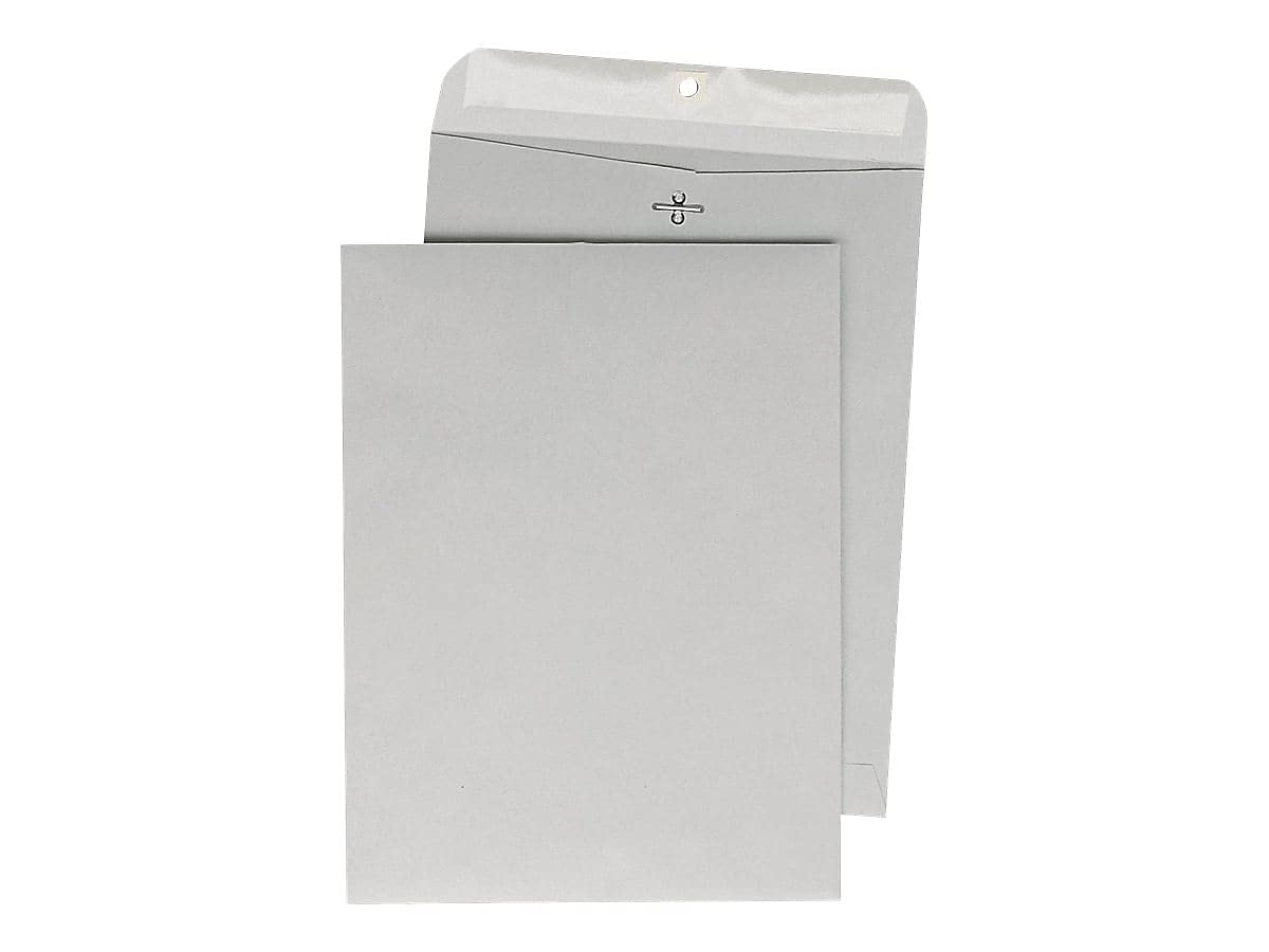Quality Park Quality Park Executive Gray Gummed Clasp Envelopes (QUA38610), 12 x 15.5 Inches
