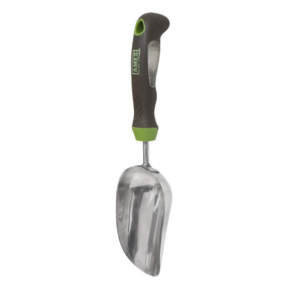 AMES 2445400 Stainless Steel Hand Soil Scoop with Ergo Gel Grip, 13-Inch, Gray