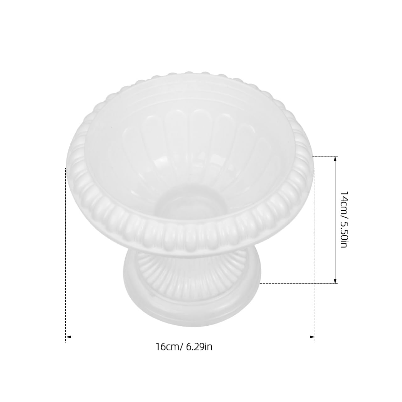 Amosfun 4pcs Mini Roman Flower Pots White Urn Planter Wedding Anniversary Party Porch Decoration Urn Planters Roman Home Decor 6.2 x 5.5 Inch