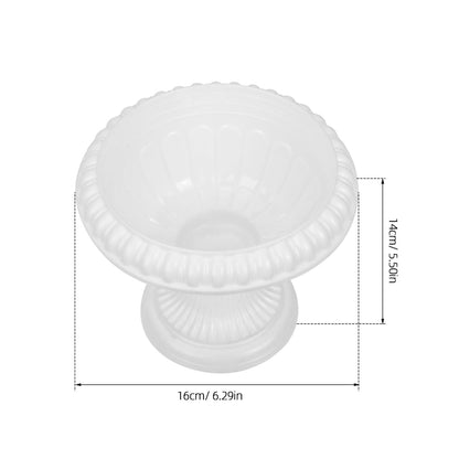Amosfun 4pcs Mini Roman Flower Pots White Urn Planter Wedding Anniversary Party Porch Decoration Urn Planters Roman Home Decor 6.2 x 5.5 Inch