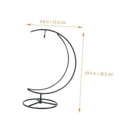 Cabilock Iron Half Moon Ornament Display Stand for Hanging Plants and Glass Terrariums Sturdy Decorative Rack for Home Office Party Compact Modern Design Organizer