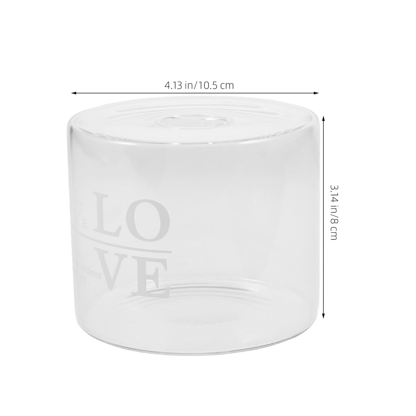 OSALADI Glass Hydroponic Vase Desktop Flower Holder Small Letter Vase for Home Décor, European Style Love Glass Planter for Fresh Flowers and Terrarium Plants