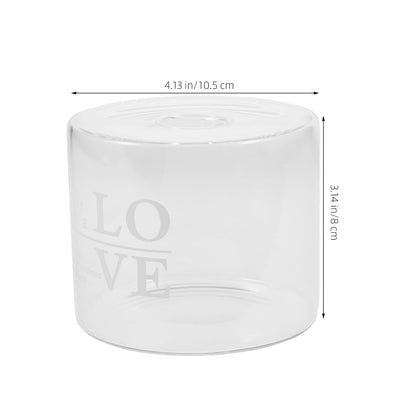 OSALADI Glass Hydroponic Vase Desktop Flower Holder Small Letter Vase for Home Décor, European Style Love Glass Planter for Fresh Flowers and Terrarium Plants