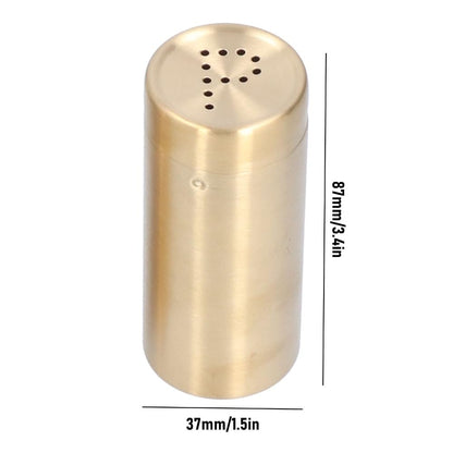 MOPFOL 2Pcs Stainless Steel Seasoning Jars - Golden Kitchen Salt and Sugar Shakers with Dispensing Control, Refillable Seasoning Bottles
