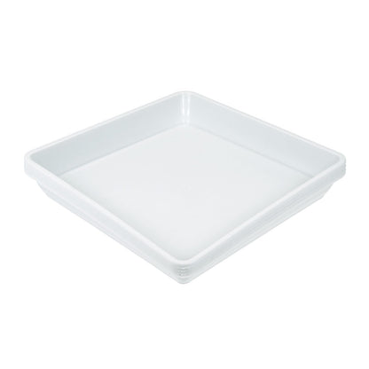 TIXIPEM 7IN Plant Pot Saucer [4PCS] - Square Flower Drip Tray Use for Indoor Outdoor Courtyard Garden Potted Water Drips and Soil - [White] Plastic Flower Pot Trays