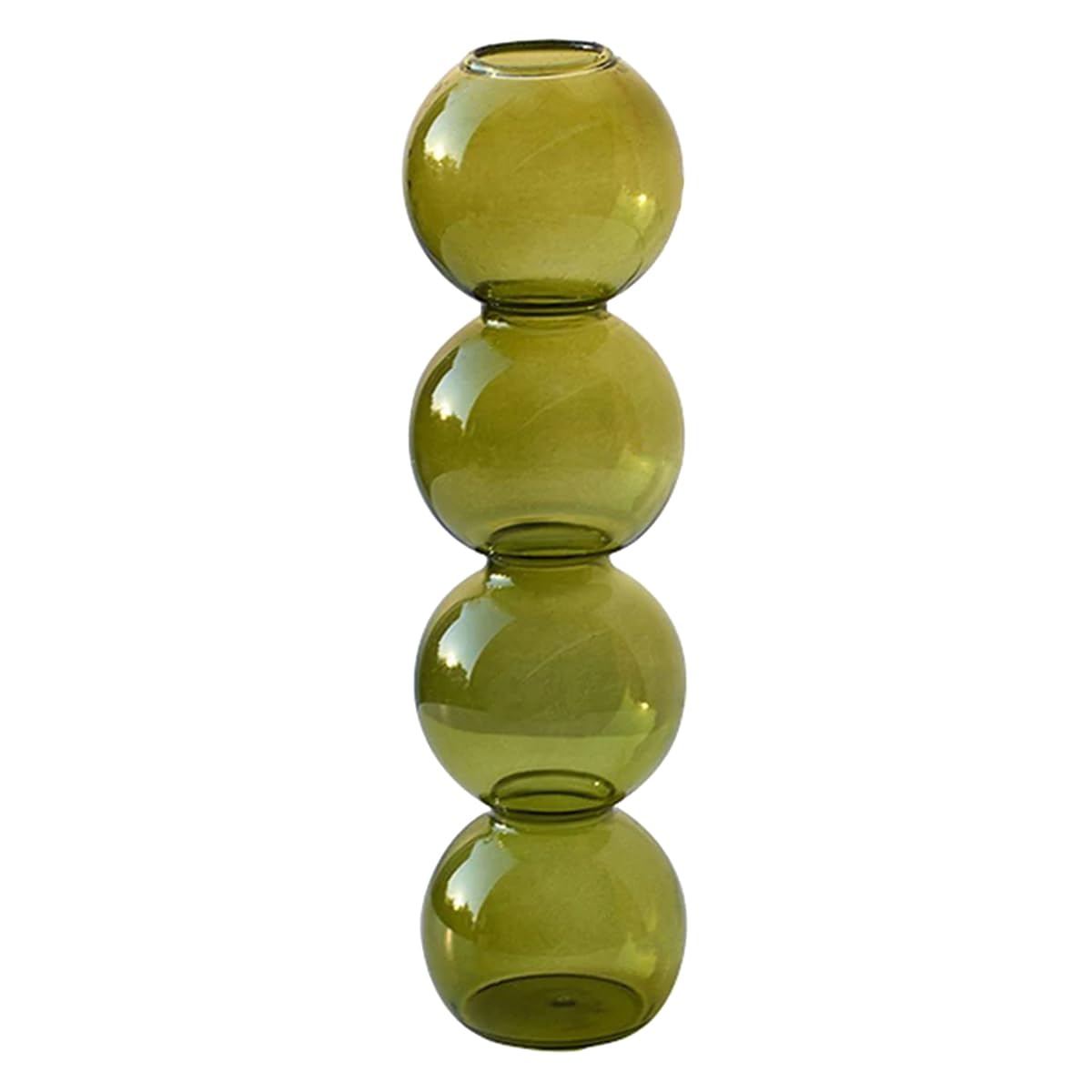 LKXHarleya Aesthetic Ball Aesthetic Decorative Vase, Glass Bubble Vases Ball Bud Vase for Centerpieces, Flower Arrangement, 2.36 x 8.66 Inch, Green