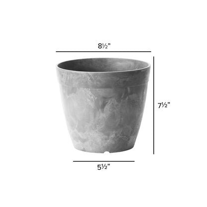 Root & Vessel Dolce Round Planter, Gray, 8"