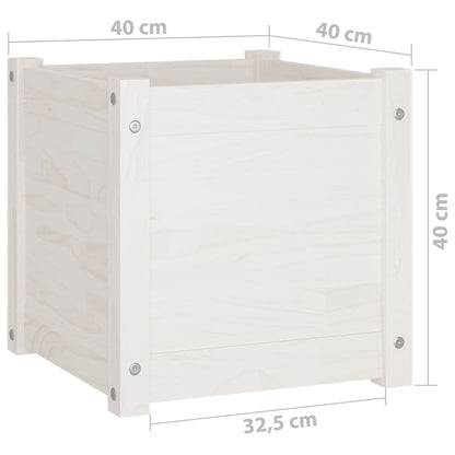 VGLQNRPT 2 Pack Wooden Planter Boxes 15.7 inch Square Flower Pots for Garden Patio Balcony White Pine Wood Vegetable Herb Container