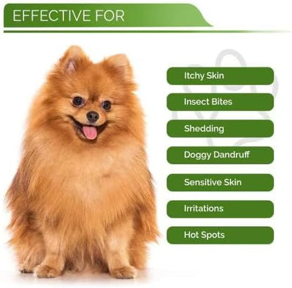 Hypoallergenic Dog Shampoo, Cleans and Soothes Dry Flakey Skin, Reduce Dandruff, Shedding, Calms Itching, Scratching, Organic Aloe & Manuka Honey Softens Fur Moisturizes and Deodorizes