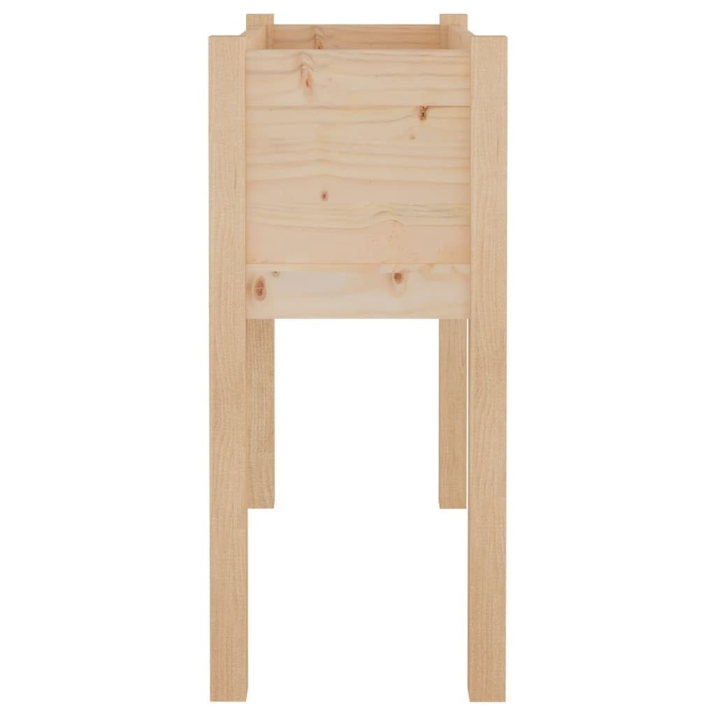 Yisssmeng Large 27.6" Solid Pine Wood Outdoor Planter Box, Rustic Brown Square Raised Garden Bed for Patio Balcony, Spacious Herb & Flower Planter for Outdoor Plants, Easy Assembly