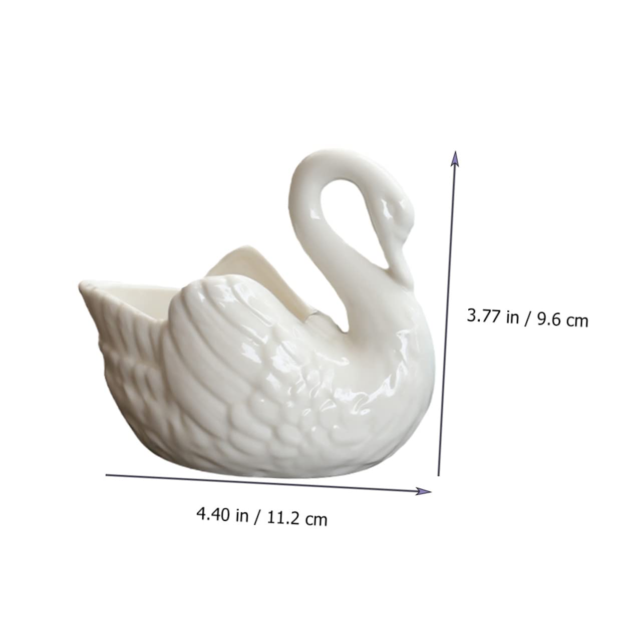 BCOATH White Swan Succulent Planter Pot - Household Plant Container - Decorative Succulents Pot Planter - Outdoor Decor - Animal Statue Ceramics Candle Holder - No Holes