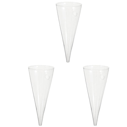 Homoyoyo Clear Glass Cone Vase - Wall-Mounted Terrarium Planter for Stylish Plant Displays for Flower Arrangements and Home Decor Unique Circular Design for Indoor Gardens