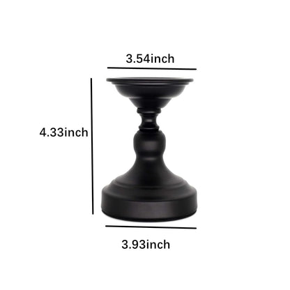 Metal Black Candle Holder for Pillar, Iron Candlestick Holder Stand for Home Coffee Decor Decorations, Table Centerpiece, Wedding Reception (2 Pack)