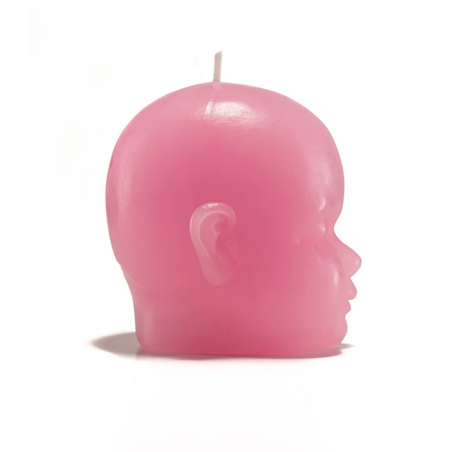 Pink Baby Head Skeleton Candle 4" H - Skeleton Shows When Burning, Burns for 4.5 Hours! - Weird Candle Gifts for Friends - by Gute - Goth Gifts, Goth Home Decor, Spooky Candles, Scary Novelty Candles