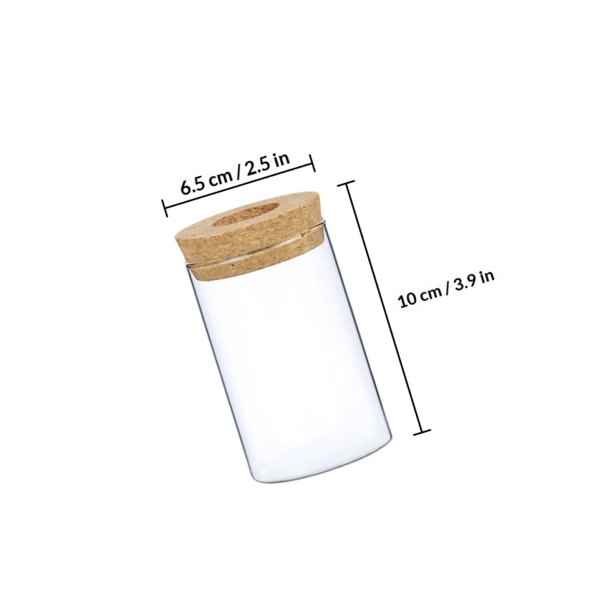FOMIYES 2pcs Glass Flower Bottle Vase for Hydroponics with Cork Stopper, 6.5cm X 10cm Glass Home Decor Planter for Indoor Plants and Moss Terrarium