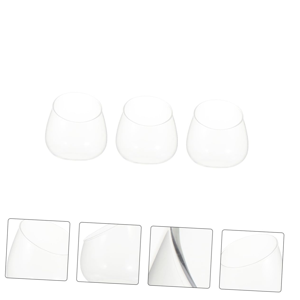 Toyvian Succulent Vase 3pcs Slant Cut Glass Ecological Bottles for Desktop Terrarium Plant Decoration