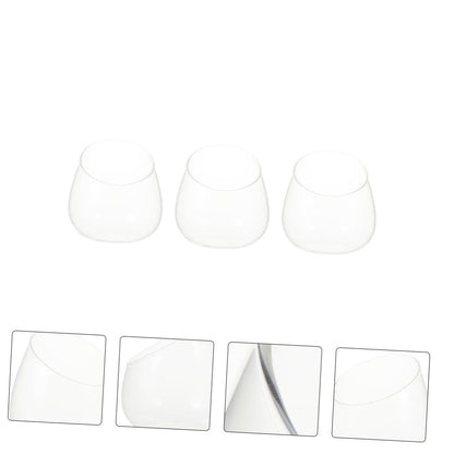Toyvian Succulent Vase 3pcs Slant Cut Glass Ecological Bottles for Desktop Terrarium Plant Decoration
