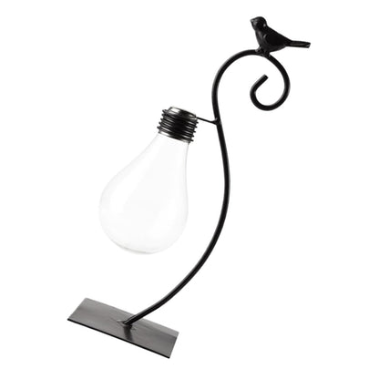 MAGICLULU Creative Hydroponic Glass Small Vase with Metal Stand, Decorative Tabletop Bird Plant Terrarium for Home Décor and Modern Living Room Centerpiece