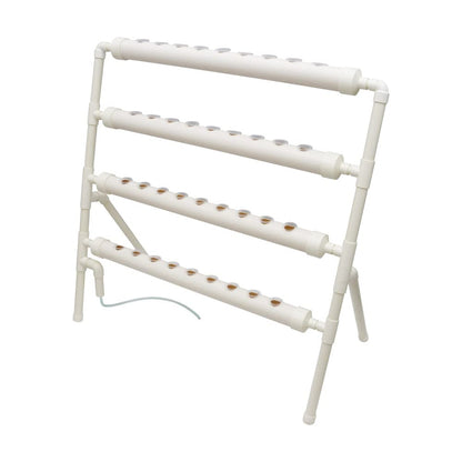 EQCOTWEA Wall-Mounted Hydroponic Grow Kit 36 Plant Sites Hydroponics Planting System 4 Food-Grade PVC Pipes Hydroponic Gardening Indoor System with 110V Well Pump,Planting Sponge,Hose