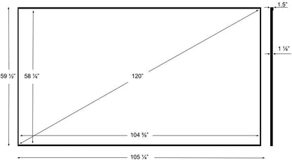 Silver Ticket Products S7 Series 6 Piece Thin Bezel Home Theater Fixed Frame 4K, 8K Ultra HD, HDTV, HDR, Active 3D Projection Screen, 16:9 Format, 120" Diagonal, UST ECLIPSE Material S7-169120-ECLIPSE
